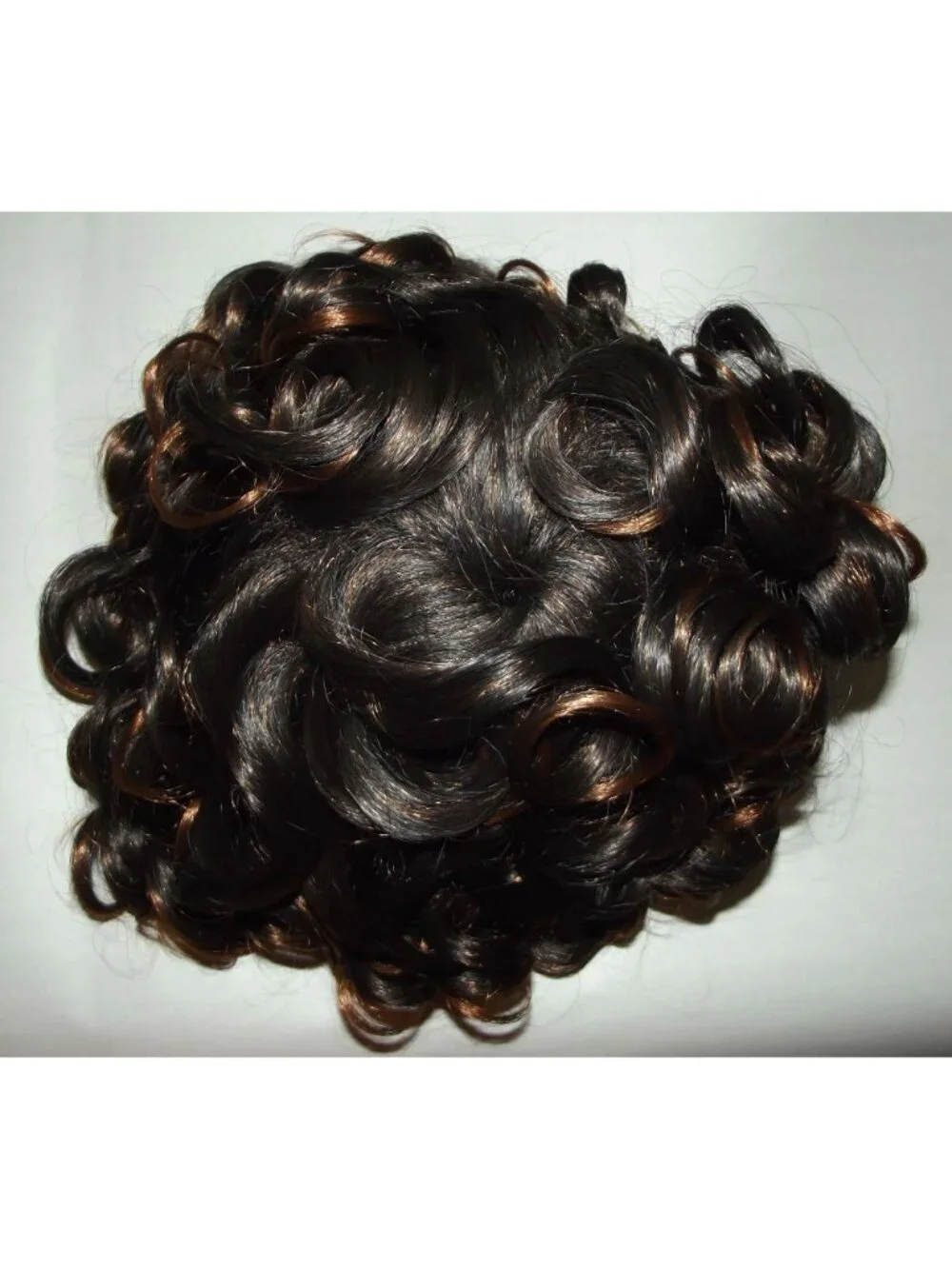 Keat Curly Wig Womens Afro Ombre Brown Natural Short Afro Loose Bangs Daily Wear